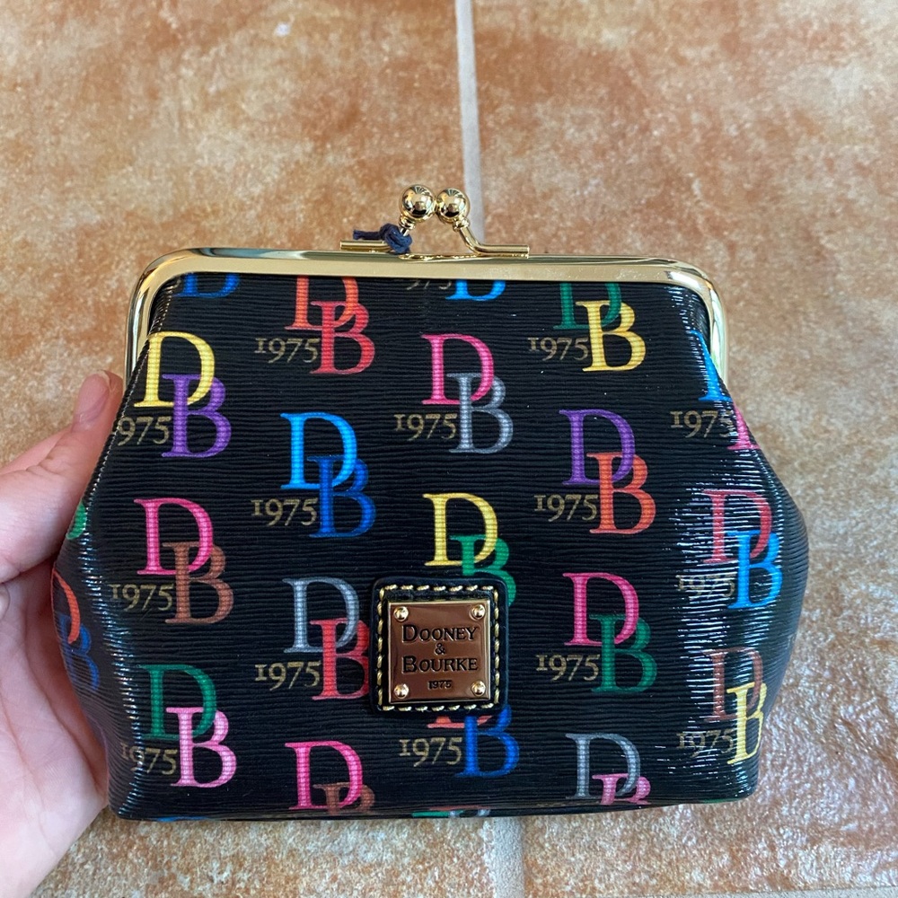 Multicolored Dooney and Bourke coin purse